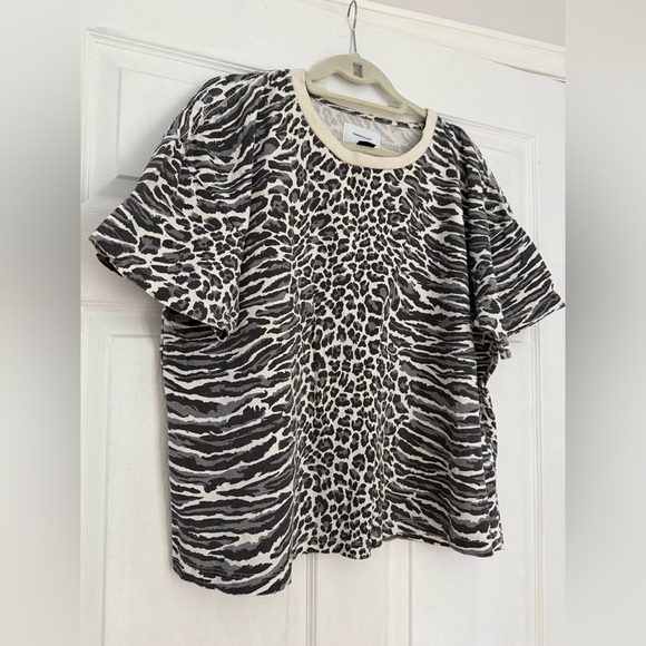 Current/Elliott leopard animal print tee shirt - size 3 (Large) - Picture 1 of 4